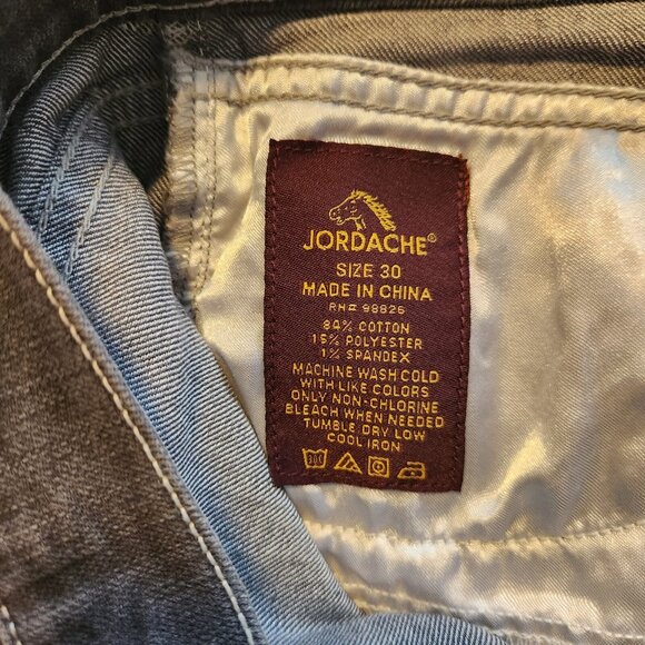 Jordache Jeans Straight Dark Wash Black Denim Bow Ankle Zip Size‎ 30 - 32x26 EUC - Picture 14 of 16